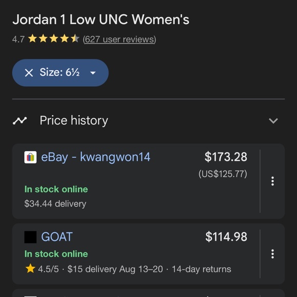 Jordan 1 Low University Blue Womens - Picture 2 of 7